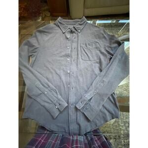 Destination grey button-down collared casual men’s shirt soft Sz S